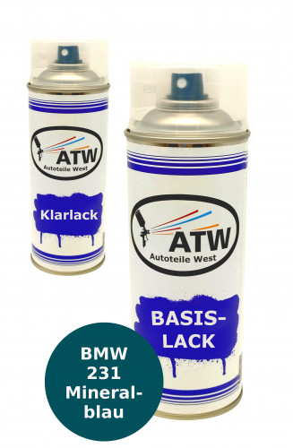Autolack für BMW 231 Mineralblau+400ml Klarlack Set